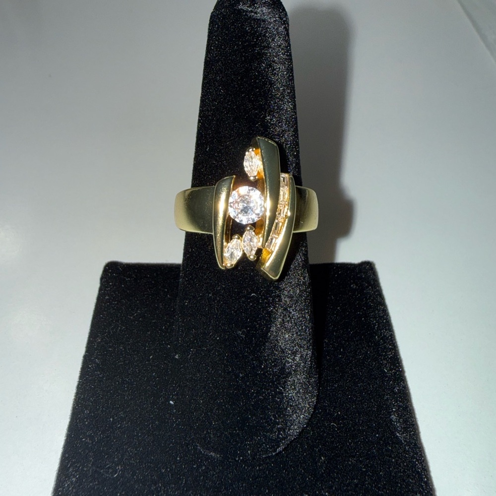 Moissanite art deco ring